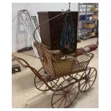 Antique Wicker Baby Carriage or Pram
