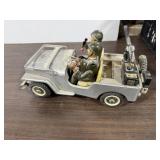 Vintage Japanese Tin Litho Army Jeep Toy