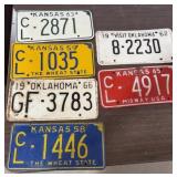 6+/- Vintage License Plates