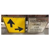 2 Metal Single Sided Road Signs