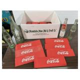 4 Coca-Cola Bottles, Box of Coca-Cola Paper Hats