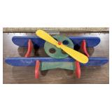 Vintage Wood Biplane Wall Shelf (Missing Wheels)