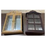 2 Wall-Mount Curio Cabinets