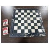 Marble Chess Board, 2 Playing Card Sets