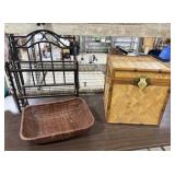Vintage Bamboo/Rattan Storage Trunk, Basket,