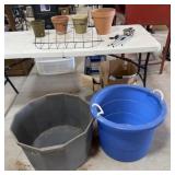 2 Feed Buckets, Pots, Wind Chime, Window Planter