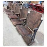 Vintage 6 Chair Auditorium Wood/Metal Seats