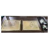 2 Framed Asian Prints, Asian Hanging Dï¿½cor