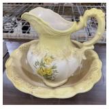 Vintage Ironstone England Pitcher & Wash Basin