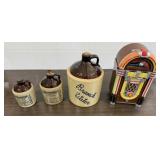 2 Small Crock Jugs, 1 Crock Jug,