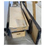 Shelving Unit, 2 Wooden Boxes, Lumber