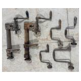 4 Hand Crank Drills, 2 Blacksmith Post Vice Drills