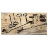6 hay hooks, 2 cow hobbles, 4 horn weights