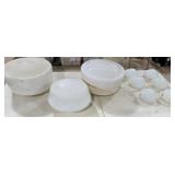 3 Large Glass Lamp Shades, 6+/- Small Clam Shaped