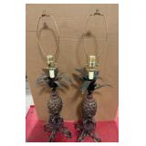 2 Matching Vintage Pineapple Table Lamps
