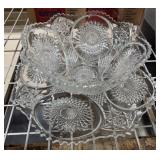 Vintage Pinwheel & Stars Pattern Punch Bowl