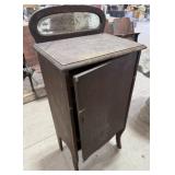 Wood Cabinet w/ Door & Mirror