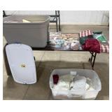 Sheets, Placemats, Tablecloths, 2 Storage Totes,