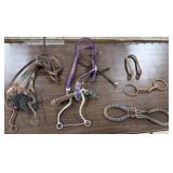 2 Horse Bridles, Iron Clevis, Horse Bit,