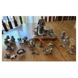 1 Pewter Figurine Set, 14+/- Pewter Figurines