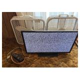 LG 32" TV, 2 Box Fans