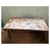 Stone Top Table with Iron Legs