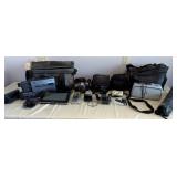 Vintage Cameras, Video Camera, HP Picture Printer,