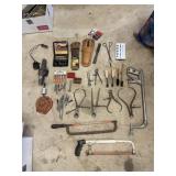 Tools (calipers, driver bits, saws, rushes, misc)