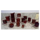 Vintage Ruby Red Glass Set