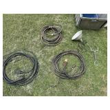 (2) 220 Cords, 110 Cord, Heat Lamp, Misc.