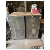Metal Cabinet on Wheels & Misc. Power Tools