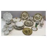 Vintage Bavaria Dish Set, Romantic England Plates,
