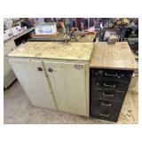 Filing Cabinet and Contents, Wood Cabinet