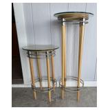 2 Glass Top Plant Stands