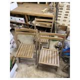 3 Wooden Folding Chairs