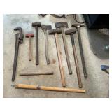 Pipe Wrench, Sledge Hammer, Axes, Pick, Handles