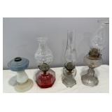 4 Vintage Oil Lamps