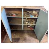 Wooden Cabinet and Contents