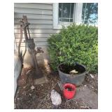 Water Pump, Metal Pot, Planter