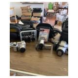 1+/-  Box of Cameras, Video Camera & Radio