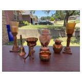 Brass Decor & Decorative Vase w/ Stand