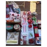 3 +/- Boxes of Christmas Decor, Gift Basket &