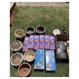 8+/- Aqua Globes, 7+/- Flower Pots & Plant Stand