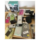 2+/- Boxes of Phone Accessories, Sony Walkman,