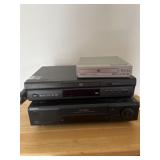 Sony VHS Player, Hitachi DVD Player, Magnavox D