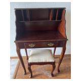 Victorian Oak Secretary Desk w/ drawer & Stool