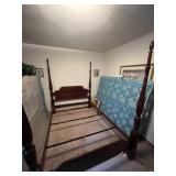 Cherrywood Poster Queen Bed w/ Side Rails & Frame
