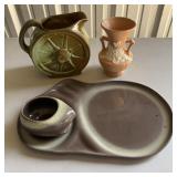 Tamac Pottery Platter/Cup, Frankoma Pitcher,