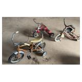 3 Vintage Children's Bicycles/Tricycles