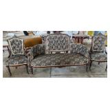 Vintage French Provincial Style Floral Sofa &